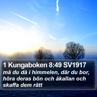 1 Kungaboken 8:49 SV1917 Bible Verse Image