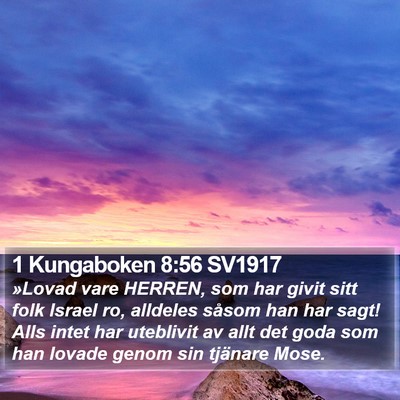1 Kungaboken 8:56 SV1917 Bible Verse Image