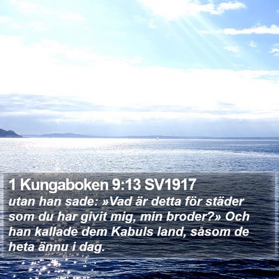 1 Kungaboken 9:13 SV1917 Bible Verse Image