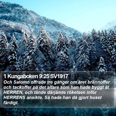 1 Kungaboken 9:25 SV1917 Bible Verse Image