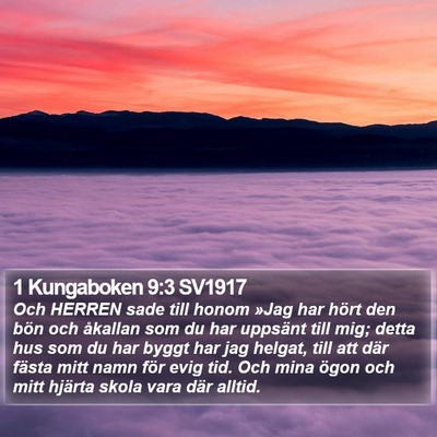 1 Kungaboken 9:3 SV1917 Bible Verse Image