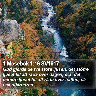 1 Mosebok 1:16 SV1917 Bible Verse Image