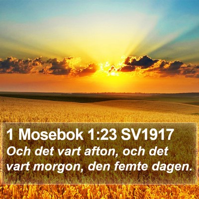 1 Mosebok 1:23 SV1917 Bible Verse Image