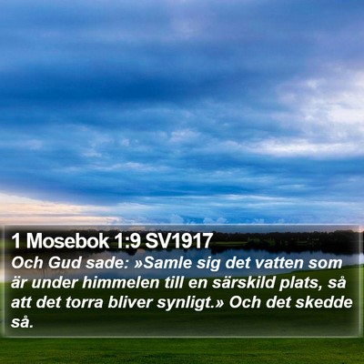 1 Mosebok 1:9 SV1917 Bible Verse Image