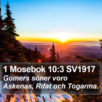 1 Mosebok 10:3 SV1917 Bible Verse Image