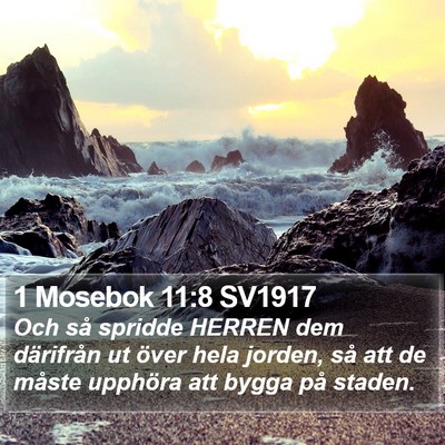 1 Mosebok 11:8 SV1917 Bible Verse Image