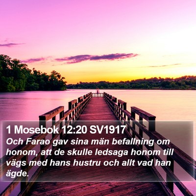 1 Mosebok 12:20 SV1917 Bible Verse Image