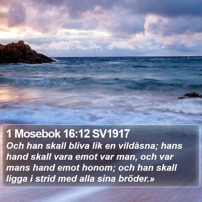 1 Mosebok 16:12 SV1917 Bible Verse Image