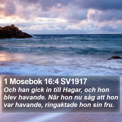 1 Mosebok 16:4 SV1917 Bible Verse Image