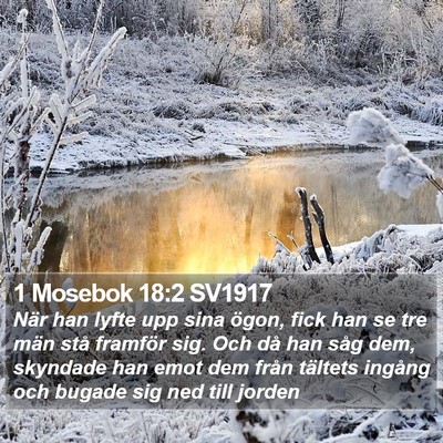 1 Mosebok 18:2 SV1917 Bible Verse Image