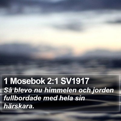 1 Mosebok 2:1 SV1917 Bible Verse Image