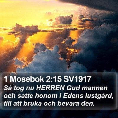 1 Mosebok 2:15 SV1917 Bible Verse Image