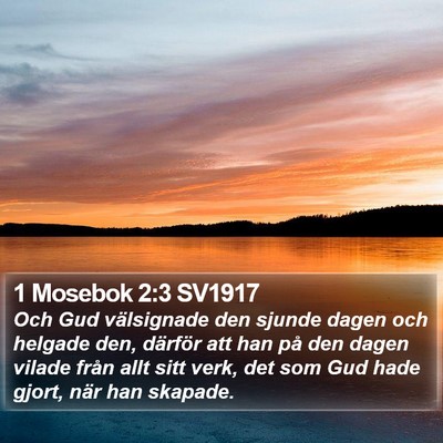 1 Mosebok 2:3 SV1917 Bible Verse Image