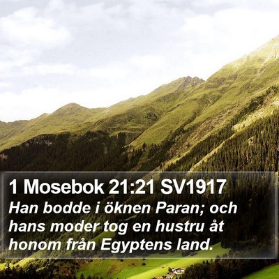 1 Mosebok 21:21 SV1917 Bible Verse Image