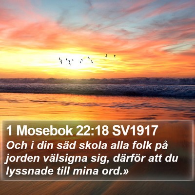 1 Mosebok 22:18 SV1917 Bible Verse Image