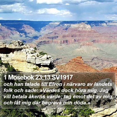 1 Mosebok 23:13 SV1917 Bible Verse Image
