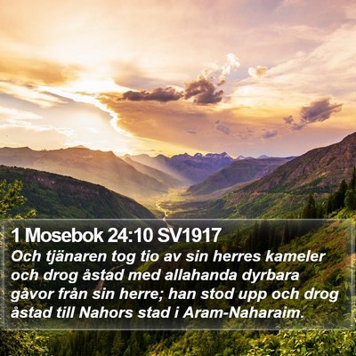 1 Mosebok 24:10 SV1917 Bible Verse Image