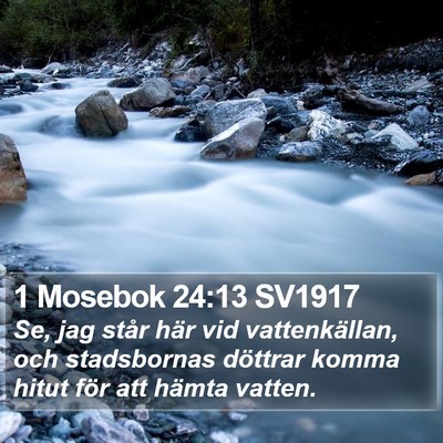 1 Mosebok 24:13 SV1917 Bible Verse Image