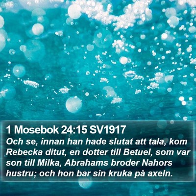 1 Mosebok 24:15 SV1917 Bible Verse Image