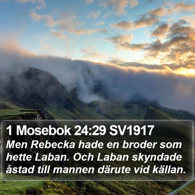 1 Mosebok 24:29 SV1917 Bible Verse Image