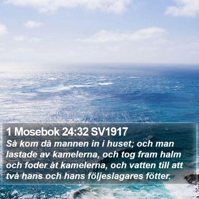 1 Mosebok 24:32 SV1917 Bible Verse Image