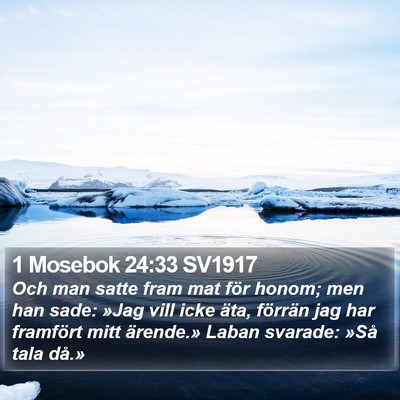 1 Mosebok 24:33 SV1917 Bible Verse Image