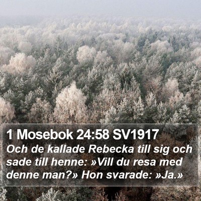 1 Mosebok 24:58 SV1917 Bible Verse Image