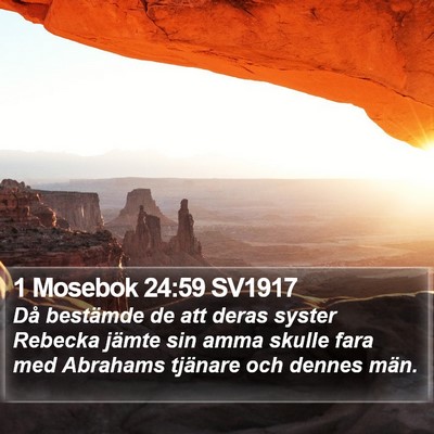 1 Mosebok 24:59 SV1917 Bible Verse Image