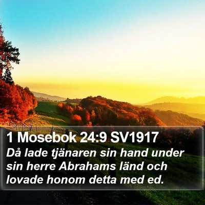 1 Mosebok 24:9 SV1917 Bible Verse Image