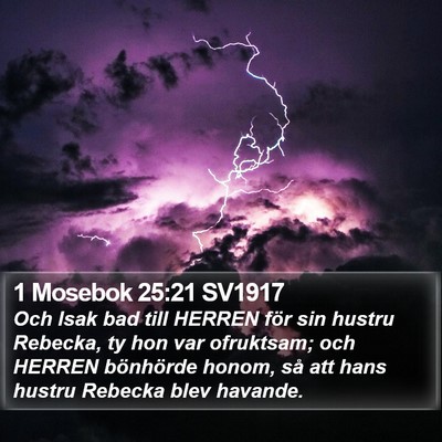 1 Mosebok 25:21 SV1917 Bible Verse Image