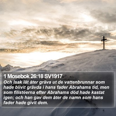 1 Mosebok 26:18 SV1917 Bible Verse Image