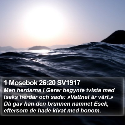 1 Mosebok 26:20 SV1917 Bible Verse Image