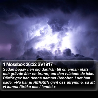 1 Mosebok 26:22 SV1917 Bible Verse Image