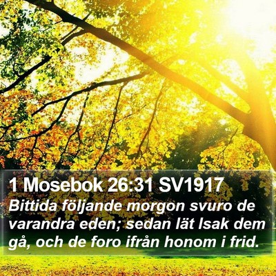 1 Mosebok 26:31 SV1917 Bible Verse Image