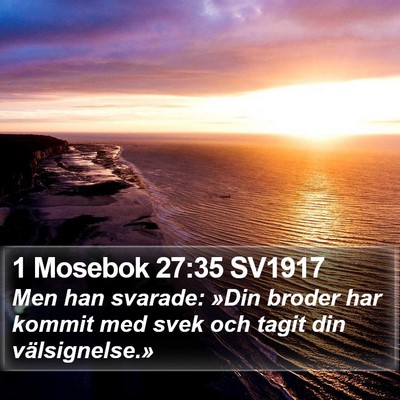 1 Mosebok 27:35 SV1917 Bible Verse Image