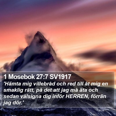1 Mosebok 27:7 SV1917 Bible Verse Image
