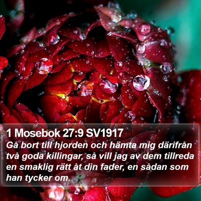 1 Mosebok 27:9 SV1917 Bible Verse Image