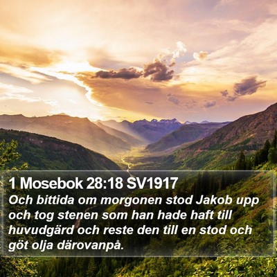 1 Mosebok 28:18 SV1917 Bible Verse Image