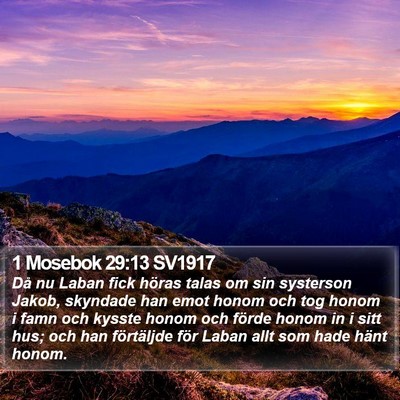 1 Mosebok 29:13 SV1917 Bible Verse Image
