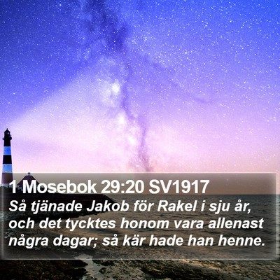 1 Mosebok 29:20 SV1917 Bible Verse Image