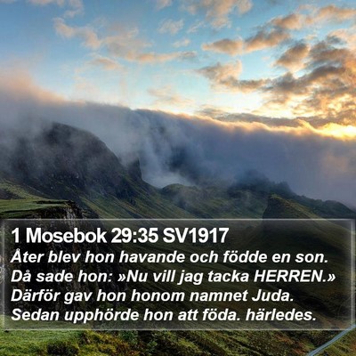 1 Mosebok 29:35 SV1917 Bible Verse Image