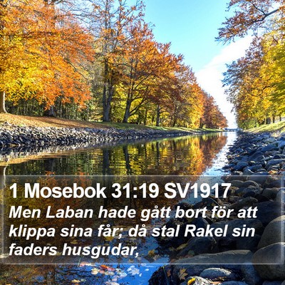 1 Mosebok 31:19 SV1917 Bible Verse Image