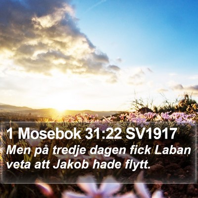 1 Mosebok 31:22 SV1917 Bible Verse Image