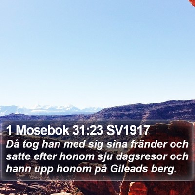 1 Mosebok 31:23 SV1917 Bible Verse Image