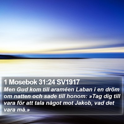 1 Mosebok 31:24 SV1917 Bible Verse Image