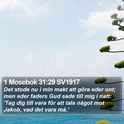1 Mosebok 31:29 SV1917 Bible Verse Image