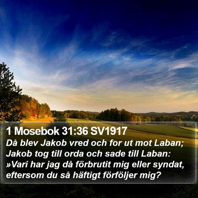 1 Mosebok 31:36 SV1917 Bible Verse Image