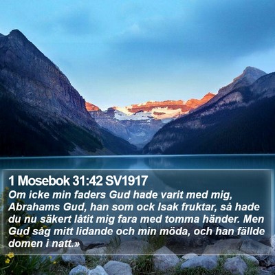 1 Mosebok 31:42 SV1917 Bible Verse Image