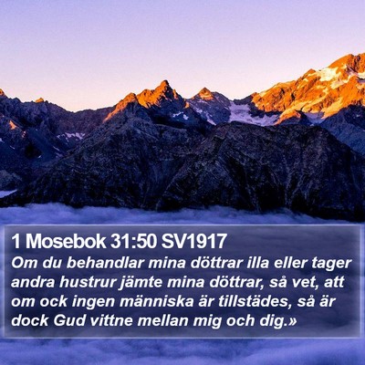 1 Mosebok 31:50 SV1917 Bible Verse Image