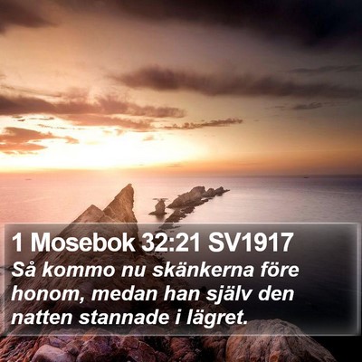 1 Mosebok 32:21 SV1917 Bible Verse Image